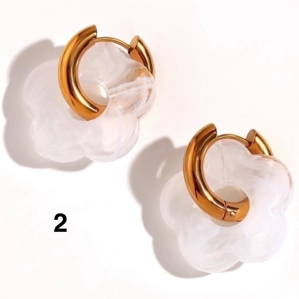 Pair Basic Sweet Classic Style Flower Plating